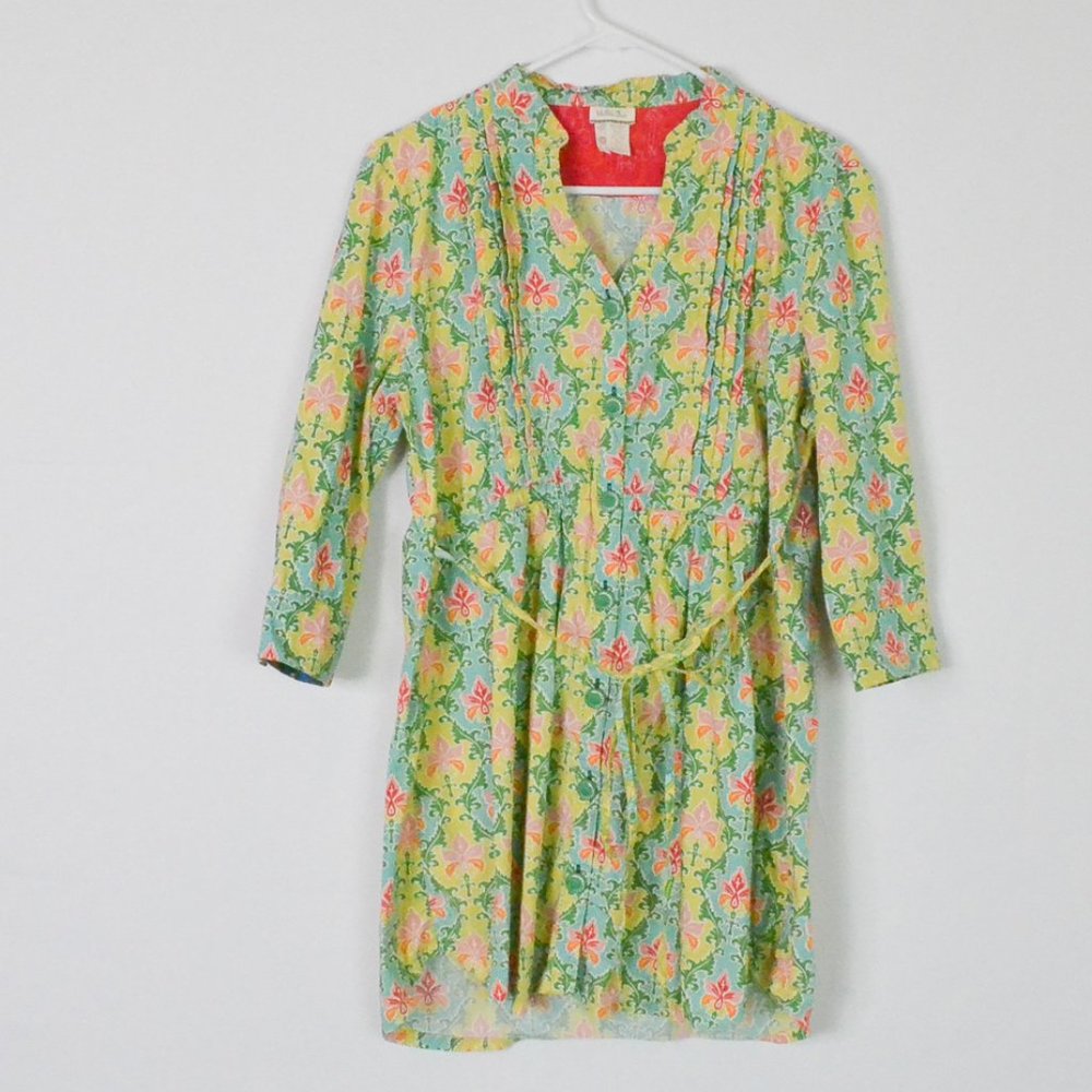Matilda Jane Floral Button 3/4 Sleeve Tunic Shirt